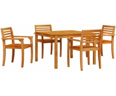 Lauko baldų komplektas Sodo valgomojo komplektas 5 pcs Ruda Kietos akacijos mediena