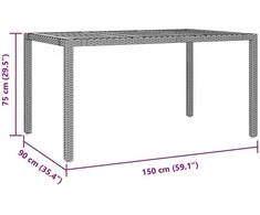 Sodo valgomojo komplektas 5 pcs Juoda poliratanas