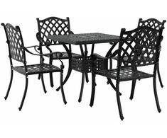 Sodo stalo komplektas 5 pcs Juoda Liejamasis aliuminis