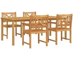 Lauko baldų komplektas Sodo valgomojo komplektas 5 pcs Ruda Kietos akacijos mediena