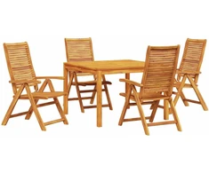 Lauko baldų komplektas Sodo valgomojo komplektas 5 pcs Ruda Kietos akacijos mediena