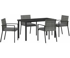 Lauko baldų komplektas Sodo valgomojo komplektas 5 pcs Pilka