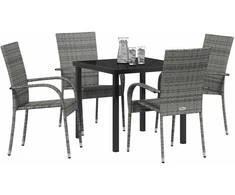 Lauko baldų komplektas Sodo valgomojo komplektas 5 pcs Pilka