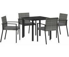 Lauko baldų komplektas Sodo valgomojo komplektas 5 pcs Pilka