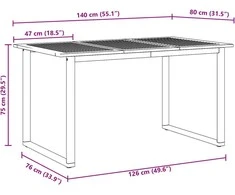 Sodo valgomojo komplektas 5 pcs Pilka Kietos akacijos mediena