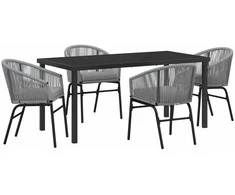 Lauko baldų komplektas Sodo valgomojo komplektas 5 pcs Antracitas