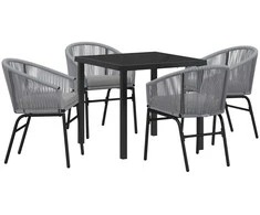 Lauko baldų komplektas Sodo valgomojo komplektas 5 pcs Antracitas