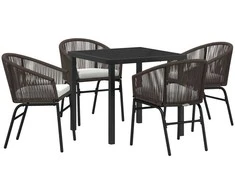 Lauko baldų komplektas Sodo valgomojo komplektas 5 pcs Ruda