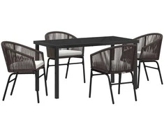 Lauko baldų komplektas Sodo valgomojo komplektas 5 pcs Ruda