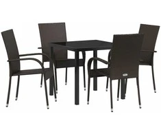 Lauko baldų komplektas Sodo valgomojo komplektas 5 pcs Ruda
