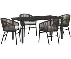 Lauko baldų komplektas Sodo valgomojo komplektas 5 pcs Ruda