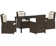 Lauko baldų komplektas Sodo valgomojo komplektas 5 pcs Ruda poliratanas