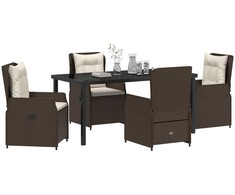 Lauko baldų komplektas Sodo valgomojo komplektas 5 pcs Ruda poliratanas