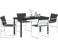 Sodo valgomojo komplektas 5 pcs Balta 140 x 70 x 73 cm