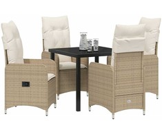 Lauko baldų komplektas Sodo valgomojo komplektas 5 pcs Smėlio poliratanas