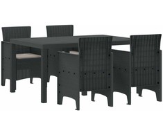 Lauko baldų komplektas Sodo valgomojo komplektas 5 pcs Antracitas Polt ratanas