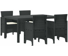 Lauko baldų komplektas Sodo valgomojo komplektas 5 pcs Antracitas Polt ratanas