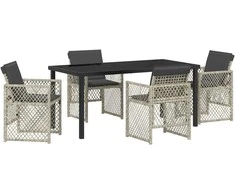 Lauko baldų komplektas Sodo valgomojo komplektas 5 pcs Šviesiai pilka poliratanas