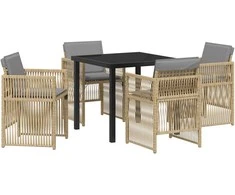 Sodo valgomojo komplektas 5 pcs Smėlio