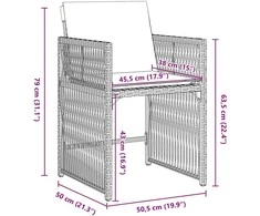 Lauko baldų komplektas Sodo valgomojo komplektas 5 pcs Ruda poliratanas