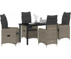 Lauko baldų komplektas Sodo valgomojo komplektas 5 pcs Pilka poliratanas