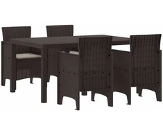 Lauko baldų komplektas Sodo valgomojo komplektas 5 pcs Ruda Polt ratanas