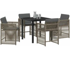 Lauko baldų komplektas Sodo valgomojo komplektas 5 pcs Pilka poliratanas