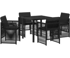 Sodo valgomojo komplektas 5 pcs Juoda