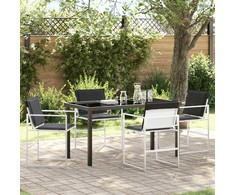 Sodo valgomojo komplektas 5 pcs Balta 140 x 70 x 73 cm