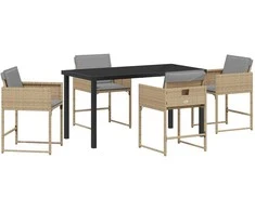 Lauko baldų komplektas Sodo valgomojo komplektas 5 pcs Smėlio poliratanas