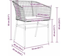 Lauko baldų komplektas Sodo valgomojo komplektas 5 pcs Ruda poliratanas