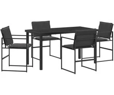 Sodo valgomojo komplektas 5 pcs Juoda 140 x 70 x 73 cm