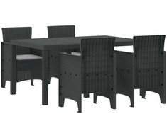 Lauko baldų komplektas Sodo valgomojo komplektas 5 pcs Antracitas Polt ratanas
