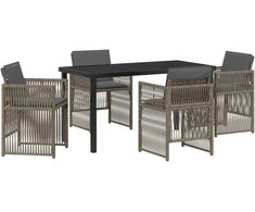 Lauko baldų komplektas Sodo valgomojo komplektas 5 pcs Pilka