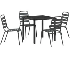 Lauko baldų komplektas Sodo valgomojo komplektas 5 pcs Antracitas
