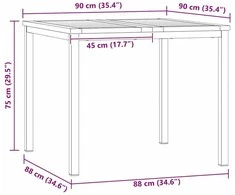 Lauko baldų komplektas Sodo valgomojo komplektas 5 pcs Ruda Kieto teka medžio
