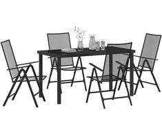 Lauko baldų komplektas Sodo valgomojo komplektas 5 pcs Antracitas