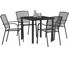 Lauko baldų komplektas Sodo valgomojo komplektas 5 pcs Antracitas