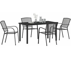 Lauko baldų komplektas Sodo valgomojo komplektas 5 pcs Antracitas