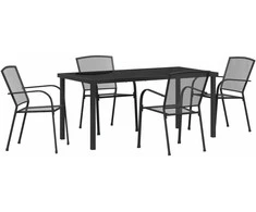 Lauko baldų komplektas Sodo valgomojo komplektas 5 pcs Antracitas