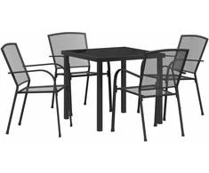 Lauko baldų komplektas Sodo valgomojo komplektas 5 pcs Antracitas