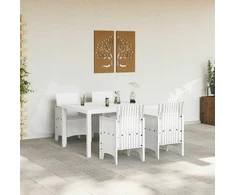 Lauko baldų komplektas Sodo valgomojo komplektas 5 pcs Balta Polt ratanas