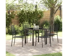 Sodo valgomojo komplektas 5 pcs Juoda