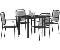 Sodo valgomojo komplektas 5 pcs Juoda