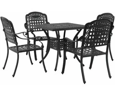 Sodo stalo komplektas 5 pcs Juoda Liejamasis aliuminis