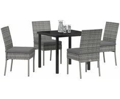 Lauko baldų komplektas Sodo valgomojo komplektas 5 pcs Pilka