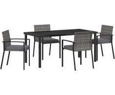 Lauko baldų komplektas Sodo valgomojo komplektas 5 pcs Pilka