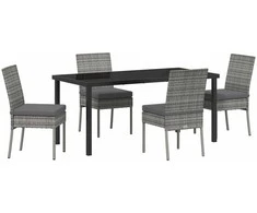 Lauko baldų komplektas Sodo valgomojo komplektas 5 pcs Pilka