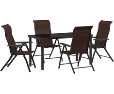 Lauko baldų komplektas Sodo valgomojo komplektas 5 pcs Ruda