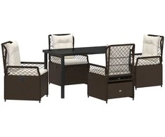 Lauko baldų komplektas Sodo valgomojo komplektas 5 pcs Ruda poliratanas